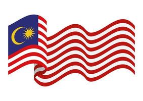 bonita bandera de malasia vector