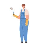 man with overalls vector