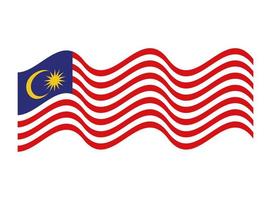 waved malaysia flag vector