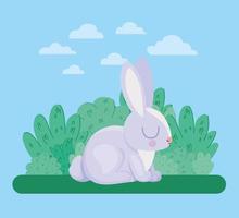 bonita ilustración de conejo vector