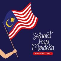 malaysia national day card vector