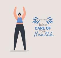 woman stretching banner vector