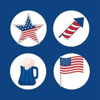 usa emblems set vector