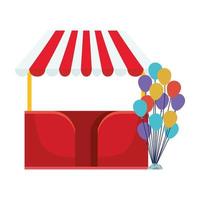 tent with balloons vector