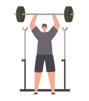 man with barbell vector