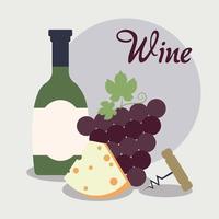 wine icons card vector