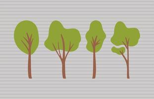 four pretty trees vector