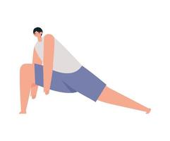 man practicing yoga vector