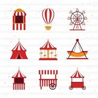 nine carnival items vector