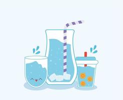 three water cups vector