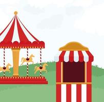 tent and carousel vector