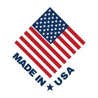 made in usa and flag vector