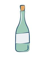 green wine bottle vector