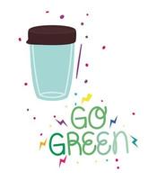 go green lettering vector