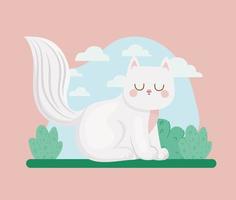 cat and bushes vector