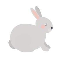 cute gray rabbit vector