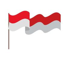 bonita bandera de indonesia vector