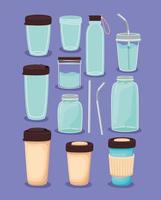 glasses of water vector