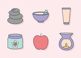 six wellness items vector