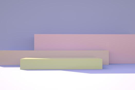 Minimal scene with geometrical forms, podiums in cream background with shadows. Scene to show cosmetic product, Showcase, shopfront, display case. 3d photo