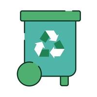 cubo de basura ecológico vector