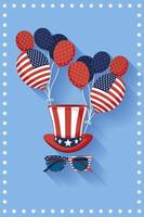 USA Independence day postcard vector