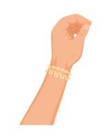 Human hand with wristband vector