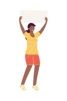 afro woman with banner vector