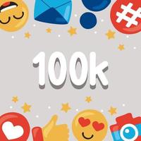 100k followers icons vector