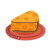 porción de queso en plato vector