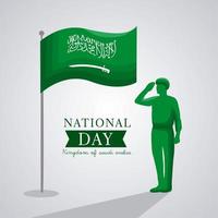 saudi national day card vector