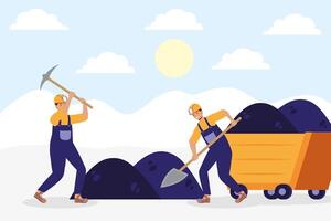 miners working characters vector