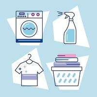 four laundry service icons vector