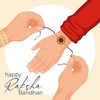 Raksha bandhan wristband on hand vector