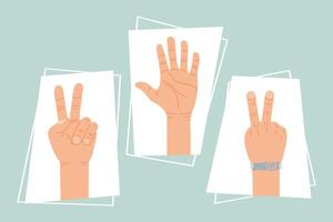 three pacifists hands vector