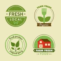 four fresh and local stamps vector