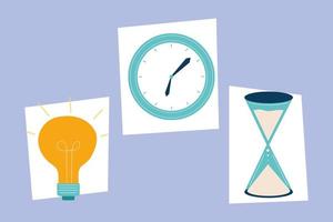 three productivity icons vector