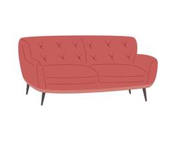 red couch design vector