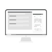 computer with social media website vector