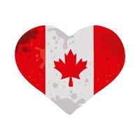 corazón de la bandera de canadá vector