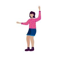 Girl kid with hands up vector