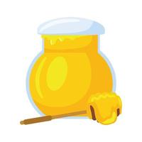 honey jar and spoon vector