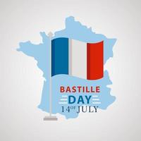 france Bastille card vector