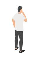 man standing back vector