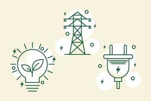 energy three icons vector