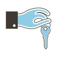 hand lifting house key vector