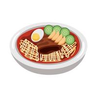 comida coreana jjajangmyeon vector