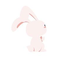 cute rabbit back vector