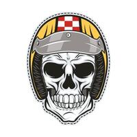 skull patch retro style vector