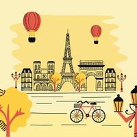 paris france street scene vector